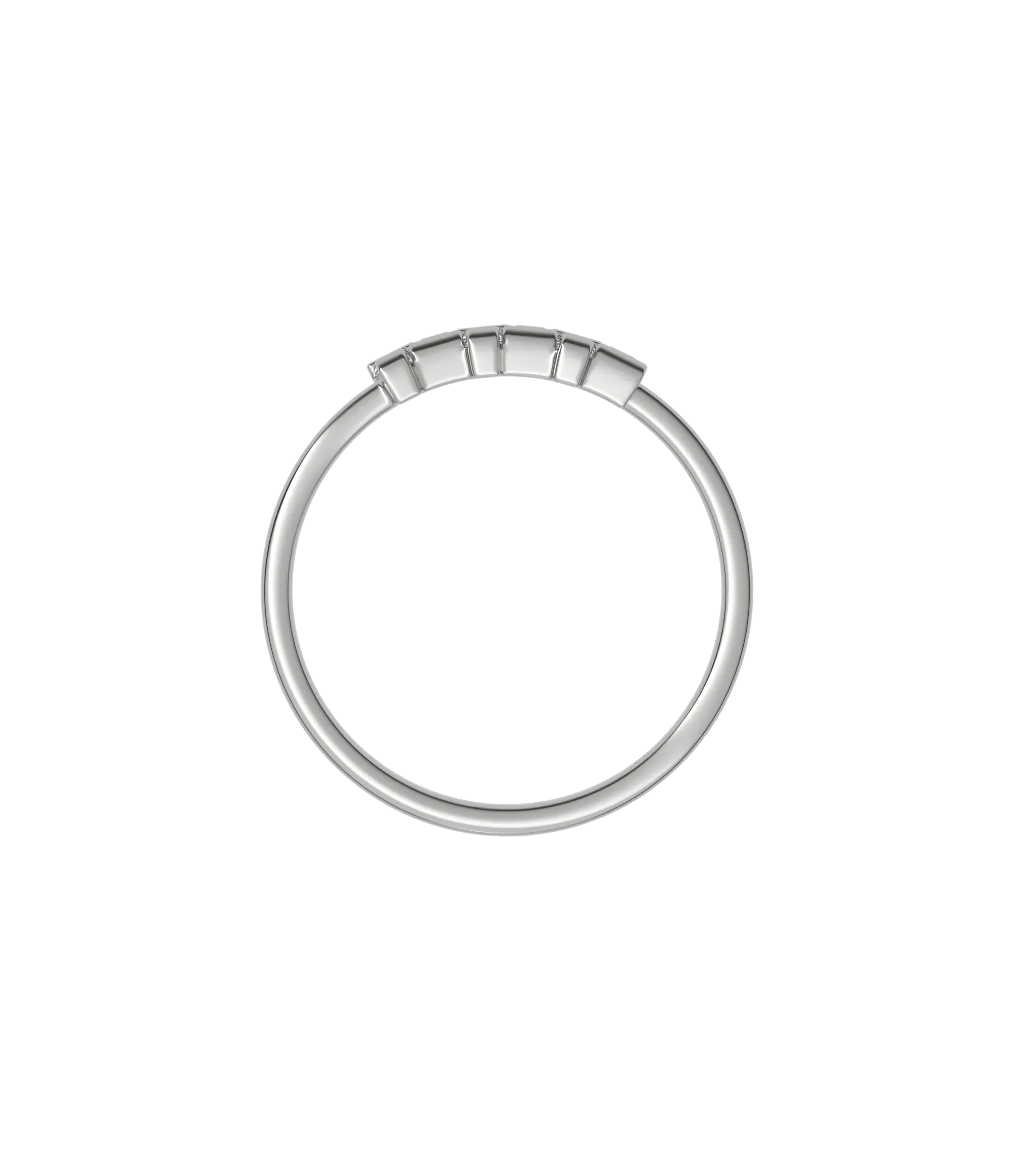 Tapered baguette lab-grown diamond multi-stone ring 0.48ct in 18K recycled white gold