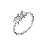 Tapered baguette lab-grown diamond multi-stone ring 0.48ct in 18K recycled white gold