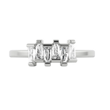 Tapered baguette lab-grown diamond multi-stone ring 0.48ct in 18K recycled white gold