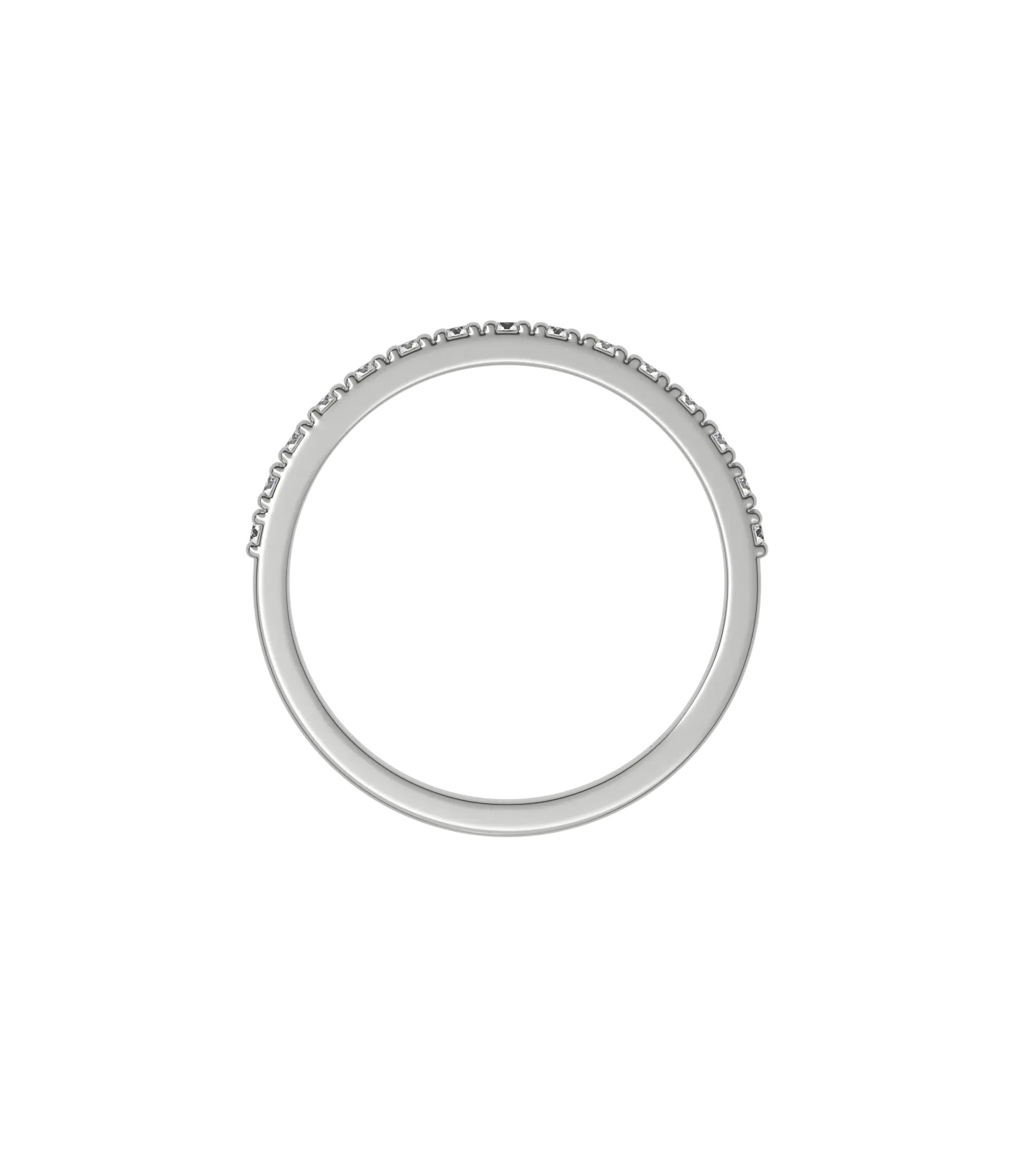 Round brilliant lab-grown diamond pavé half eternity ring 0.30ct in 18K recycled white gold