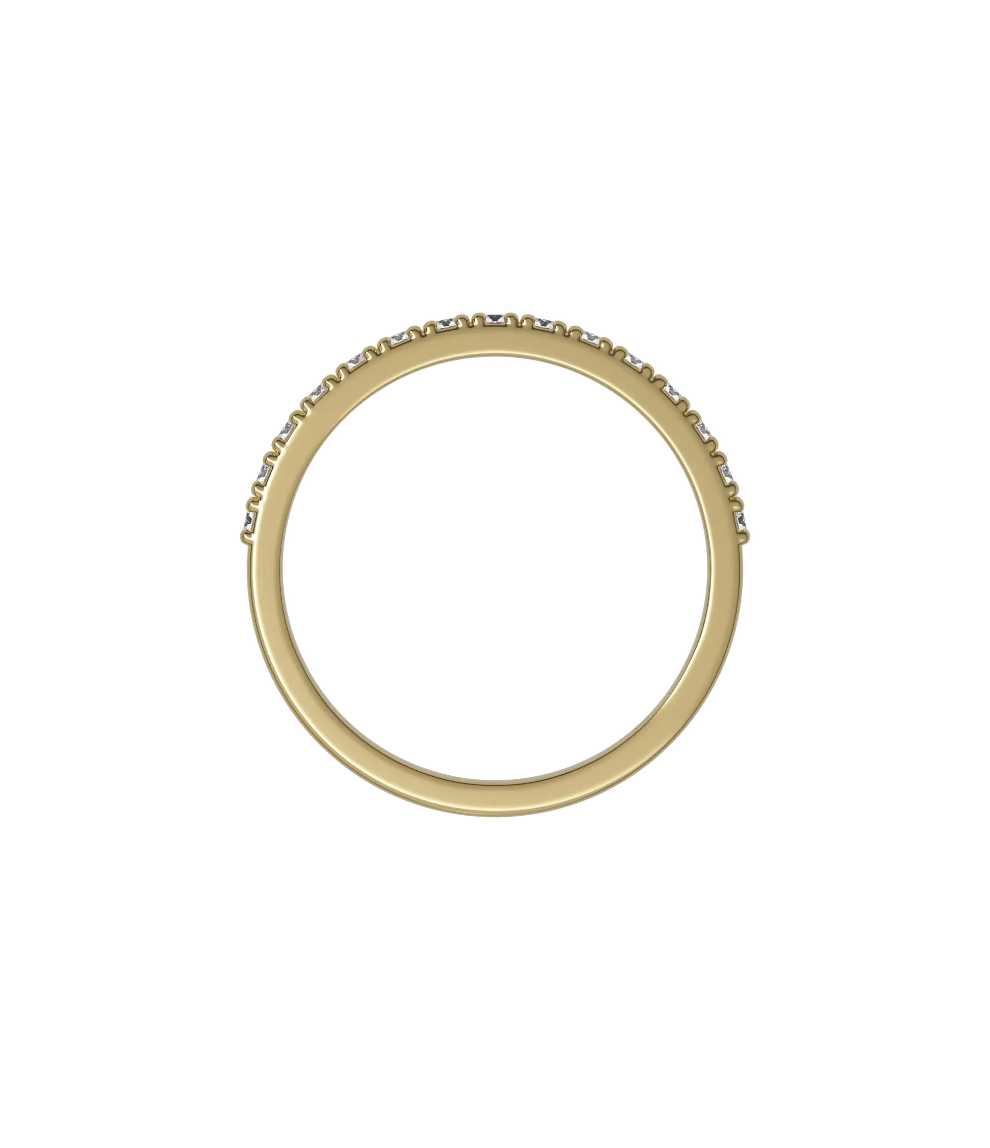 Round brilliant lab-grown diamond pavé half eternity ring 0.30ct in 18K recycled yellow gold