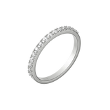 Round brilliant lab-grown diamond pavé half eternity ring 0.30ct in 18K recycled white gold
