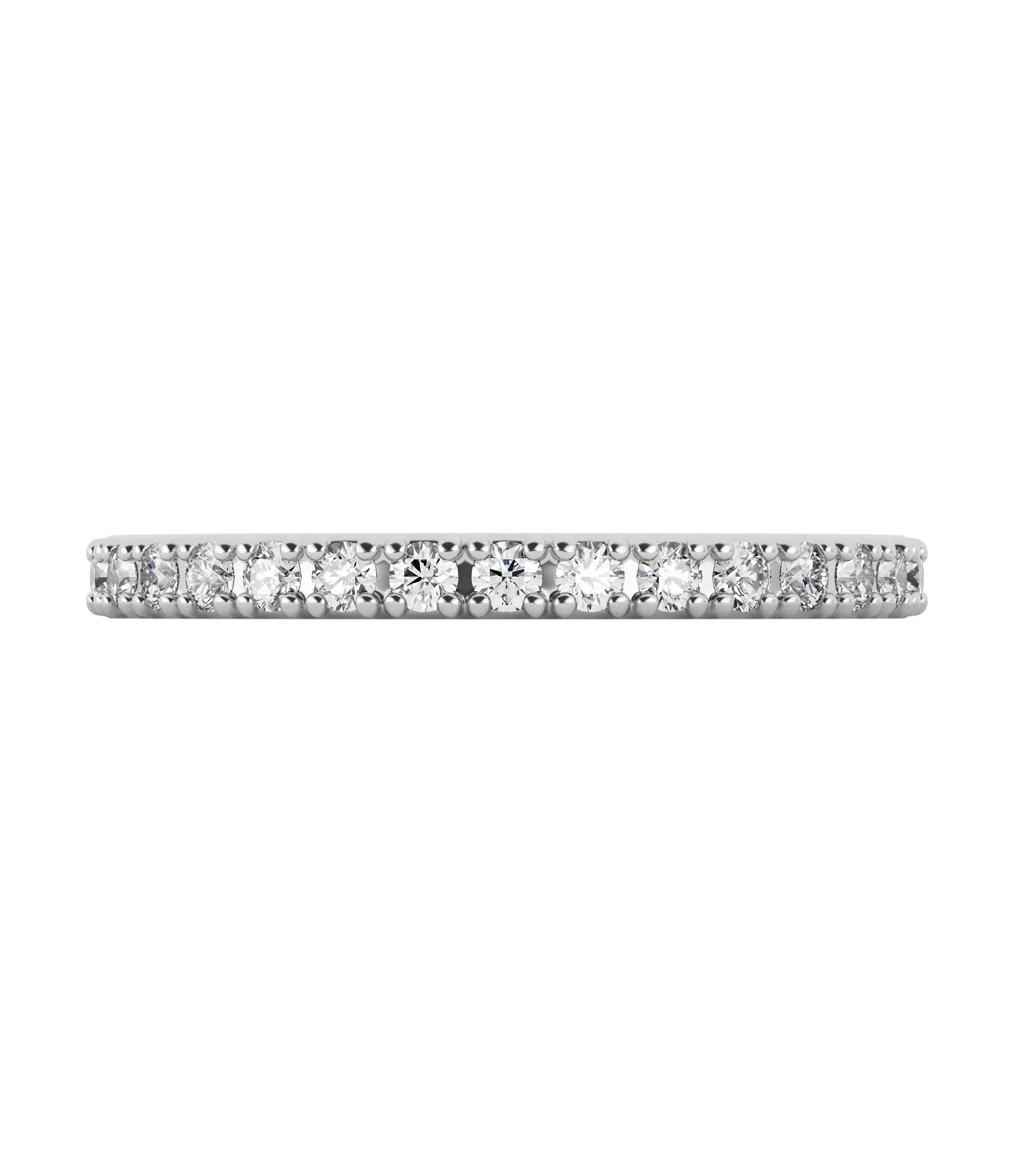 Round brilliant lab-grown diamond pavé half eternity ring 0.30ct in 18K recycled white gold