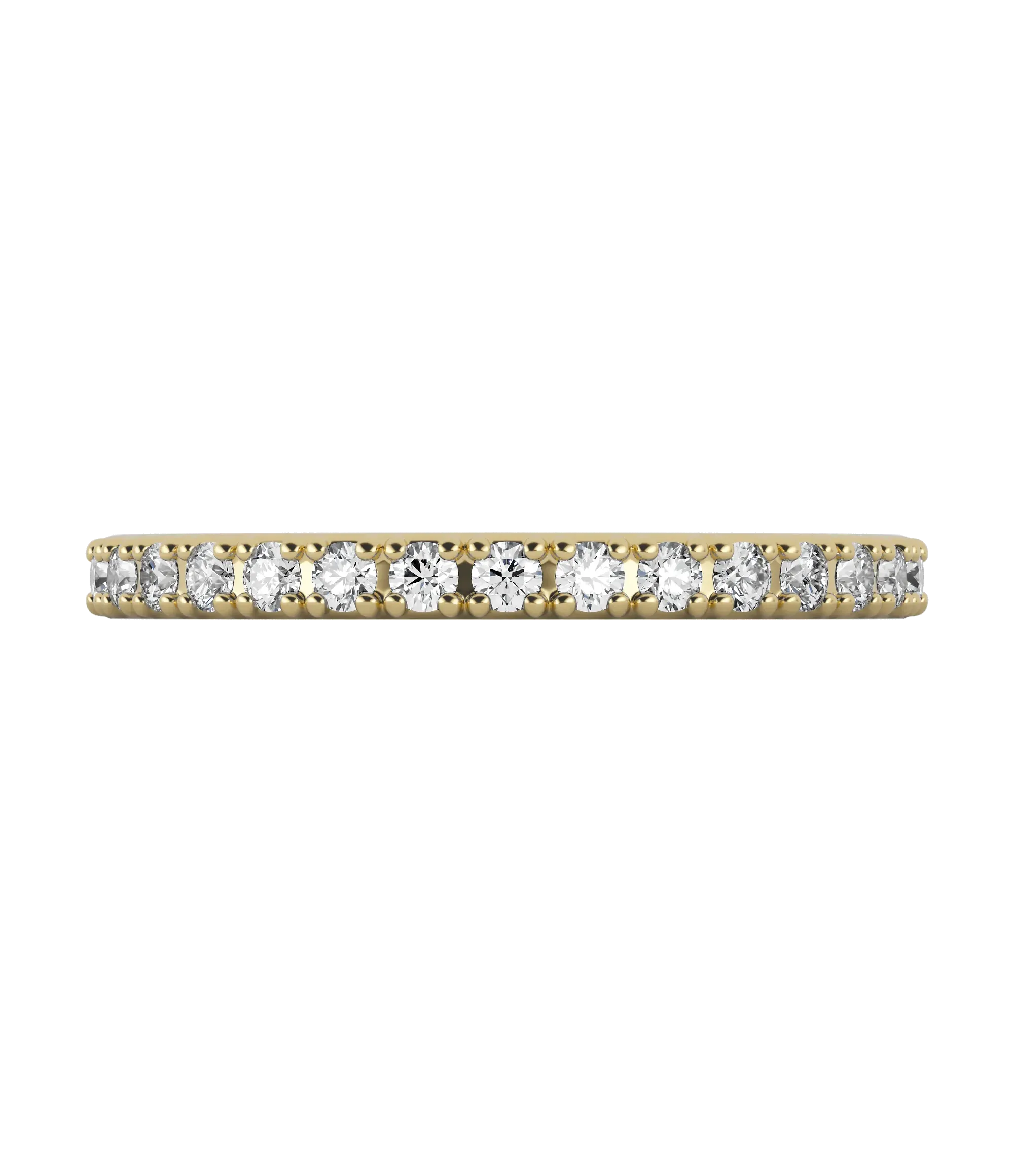 Round brilliant lab-grown diamond pavé half eternity ring 0.30ct in 18K recycled yellow gold