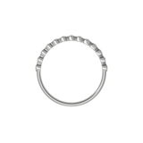 Round brilliant lab-grown diamond bezel half eternity ring 0.26ct in 18K recycled white gold