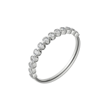 Round brilliant lab-grown diamond bezel half eternity ring 0.26ct in 18K recycled white gold