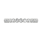 Round brilliant lab-grown diamond bezel half eternity ring 0.26ct in 18K recycled white gold