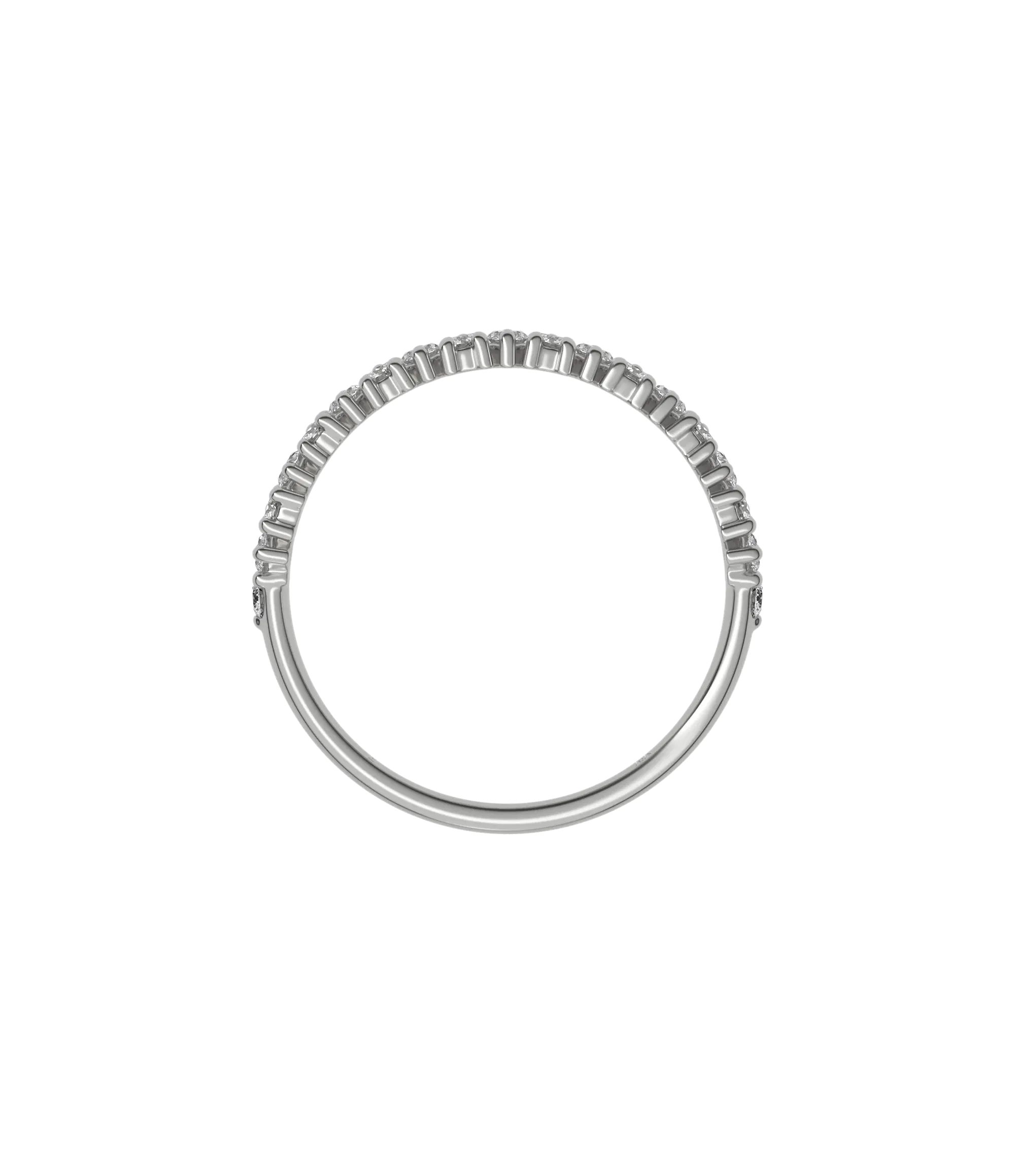 Marquise & round brilliant lab-grown diamond half eternity ring 0.77ct in 18K recycled white gold