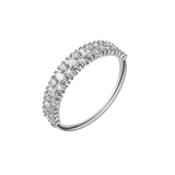 Marquise & round brilliant lab-grown diamond half eternity ring 0.77ct in 18K recycled white gold