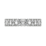 Marquise & round brilliant lab-grown diamond half eternity ring 0.77ct in 18K recycled white gold