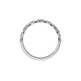 Round brilliant & baguette lab-grown diamond half eternity ring 0.54ct in 18K recycled white gold