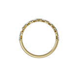 Round brilliant & baguette lab-grown diamond half eternity ring 0.54ct in 18K recycled yellow gold