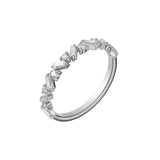 Round brilliant & baguette lab-grown diamond half eternity ring 0.54ct in 18K recycled white gold