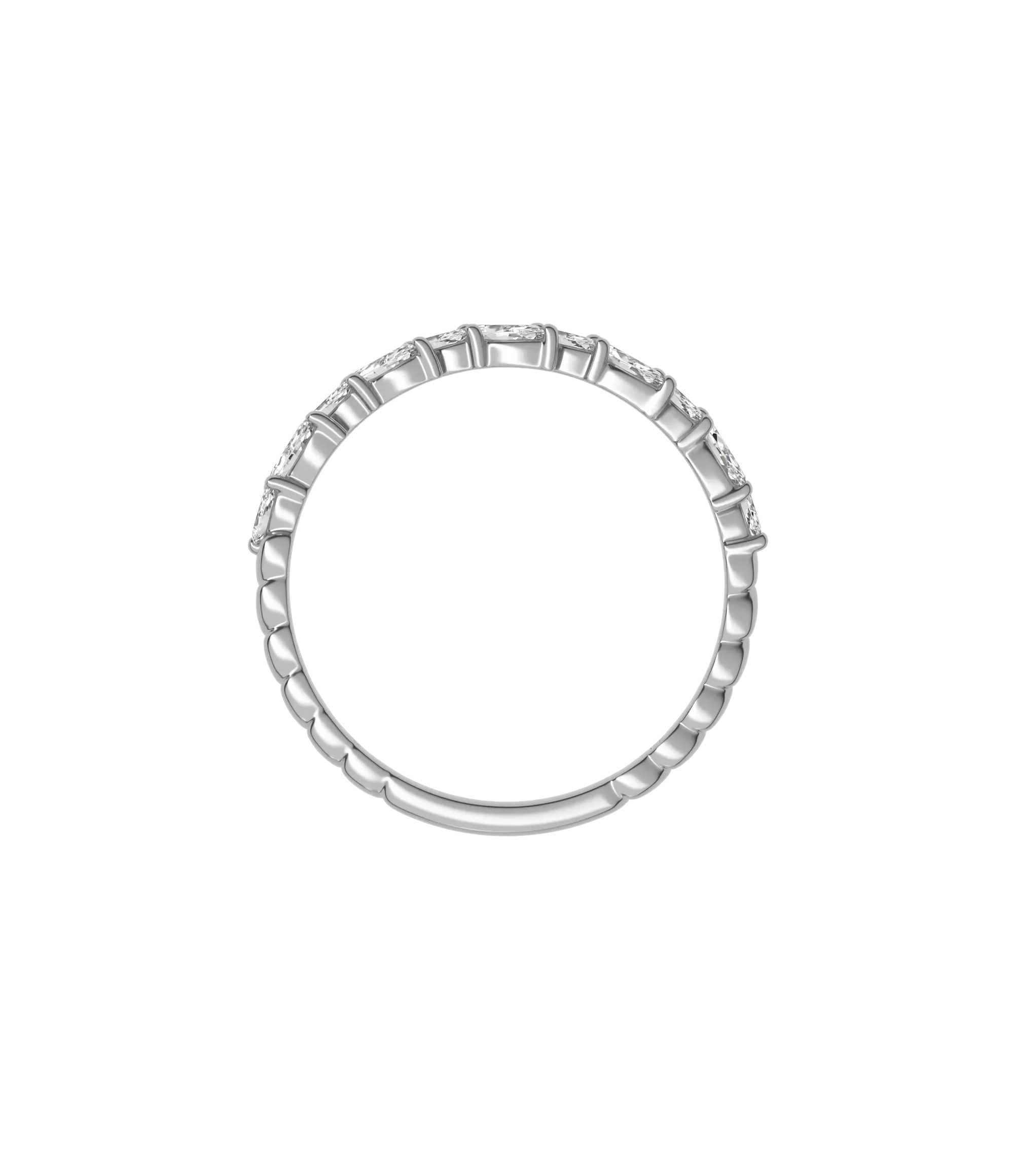 Marquise lab-grown diamond half eternity ring 0.48ct in 18K recycled white gold
