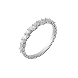 Marquise lab-grown diamond half eternity ring 0.48ct in 18K recycled white gold
