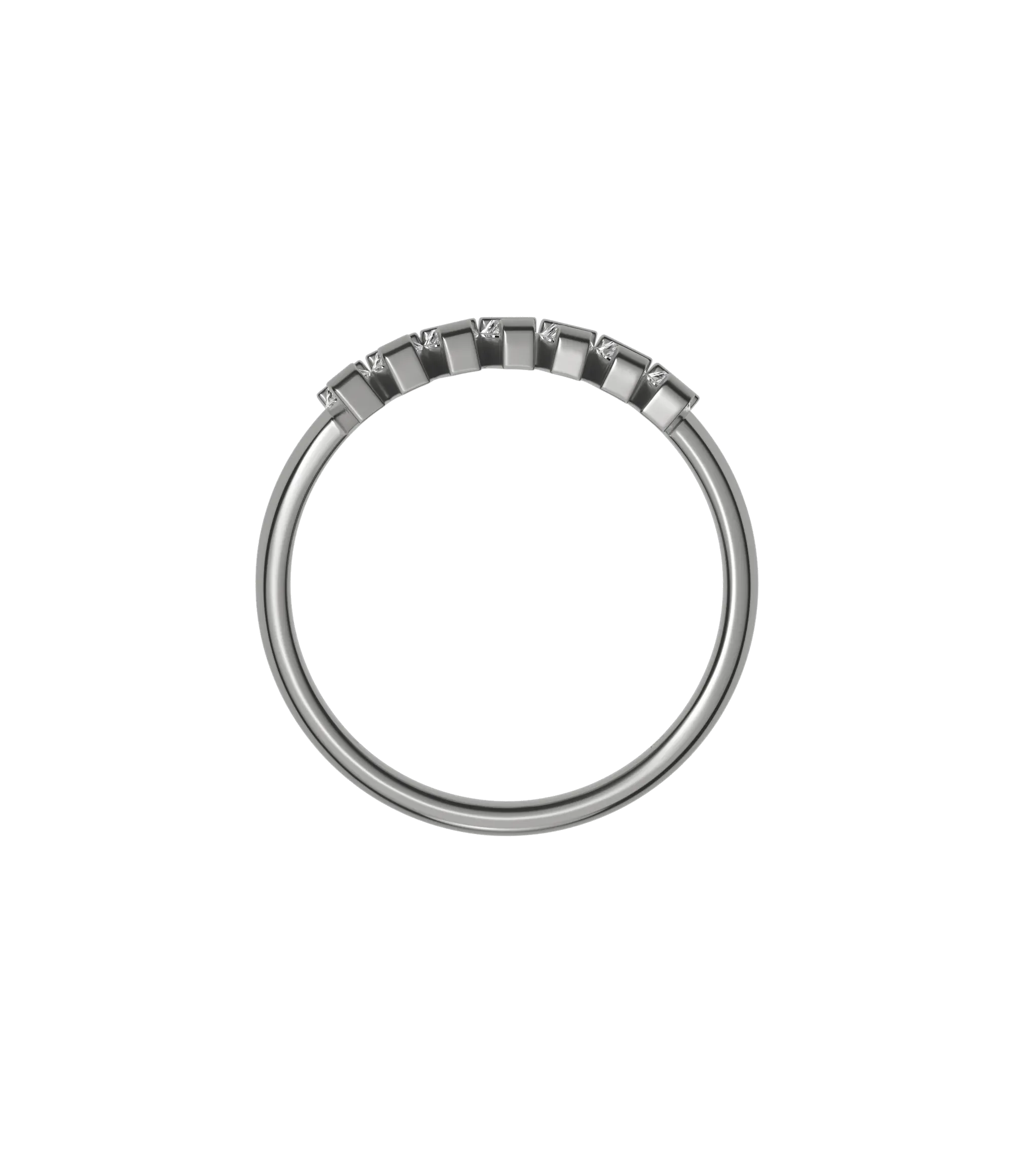 Tapered baguette lab-grown diamond multi-stone twist ring 0.84ct in 18K recycled white gold
