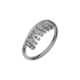 Tapered baguette lab-grown diamond multi-stone twist ring 0.84ct in 18K recycled white gold