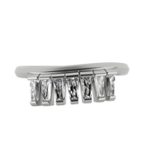 Tapered baguette lab-grown diamond multi-stone twist ring 0.84ct in 18K recycled white gold