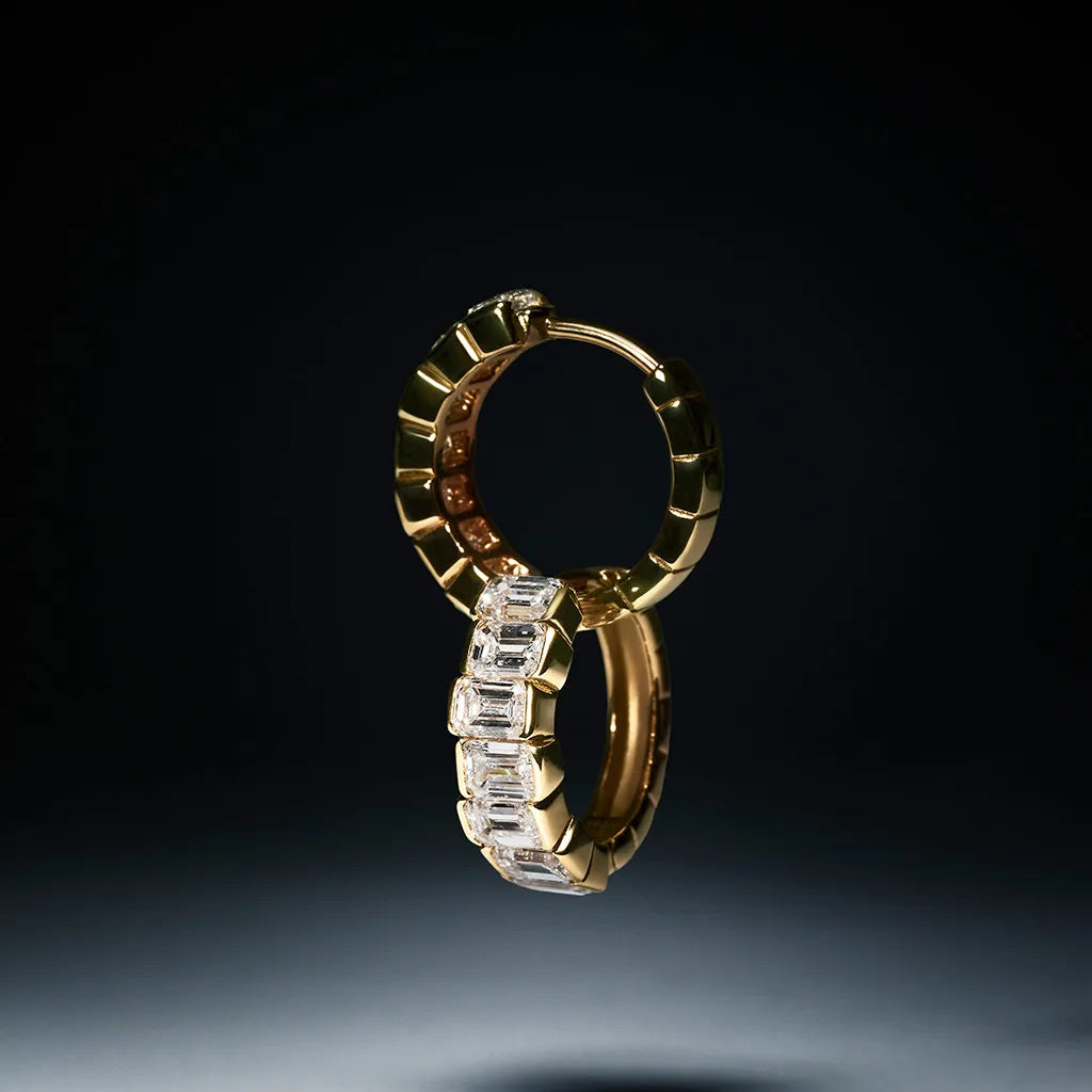 Delve Jewellery Earring 020 Step Emerald Earring with lab grown diamonds