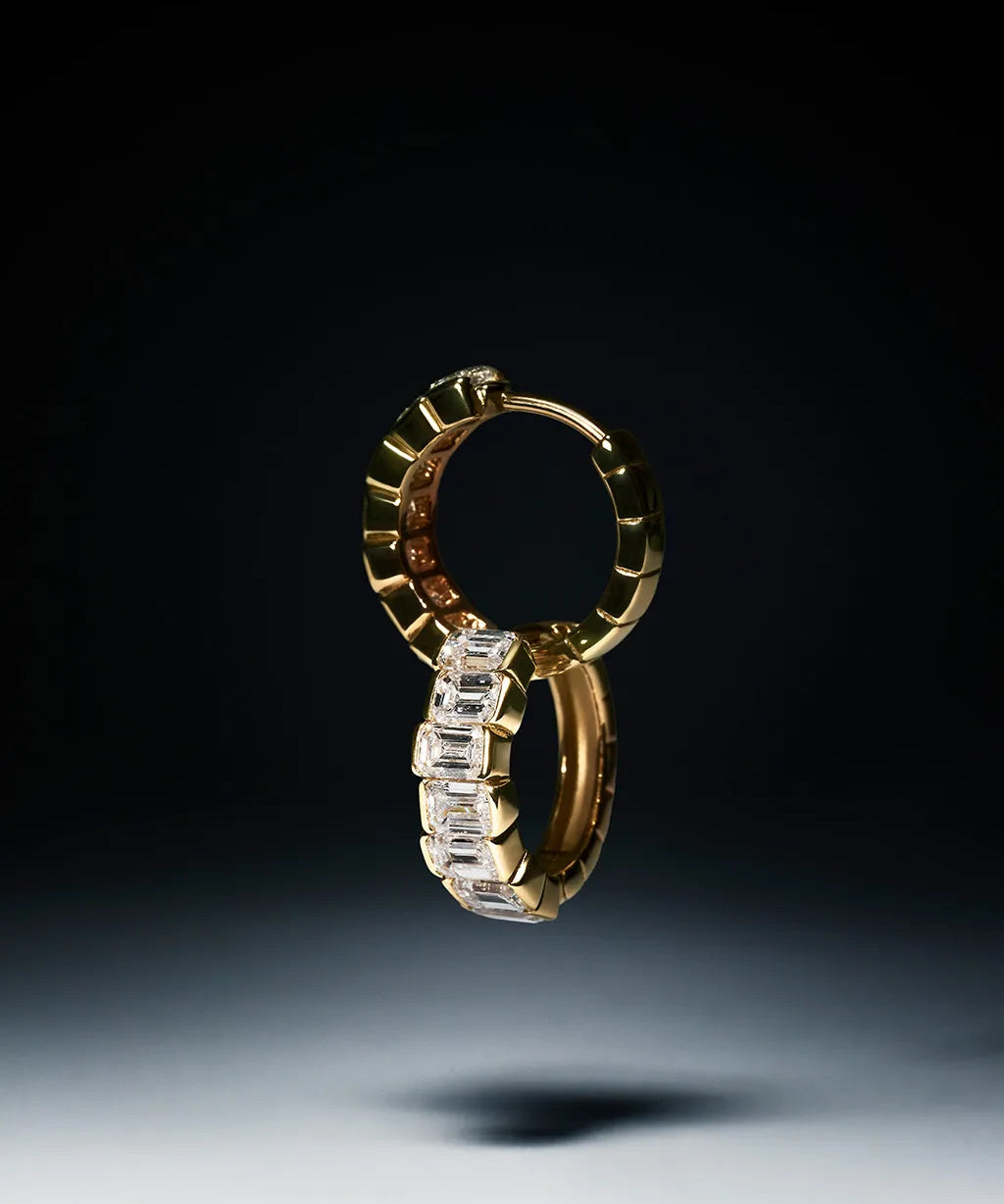 Delve Jewellery Earring 020 Step Emerald Earring with lab grown diamonds