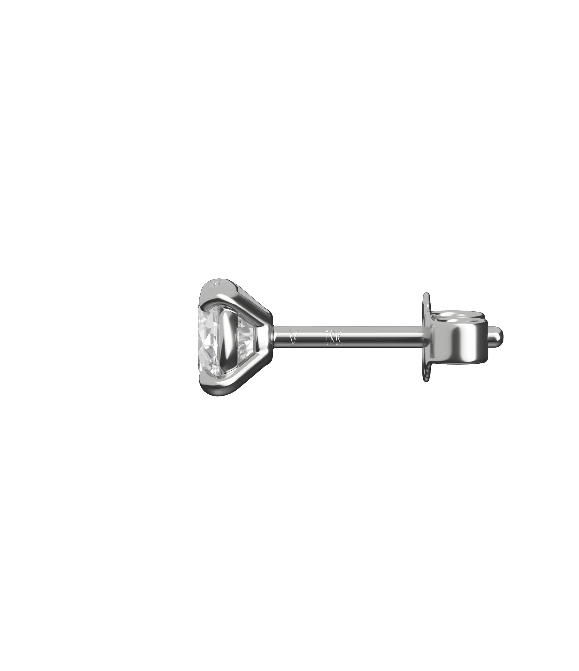 Round brilliant lab-grown diamond stud earrings, 1.00ct in 18K recycled white gold
