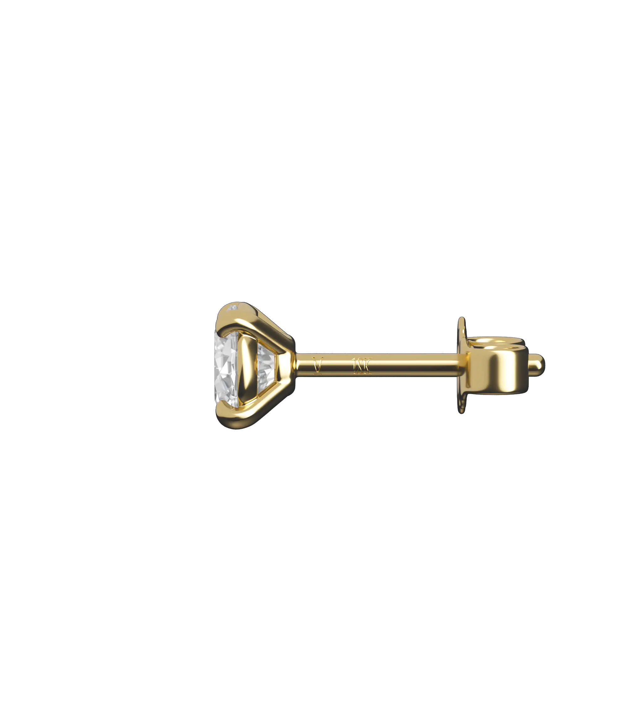 Round brilliant lab-grown diamond stud earrings, 1.00ct in 18K recycled yellow gold