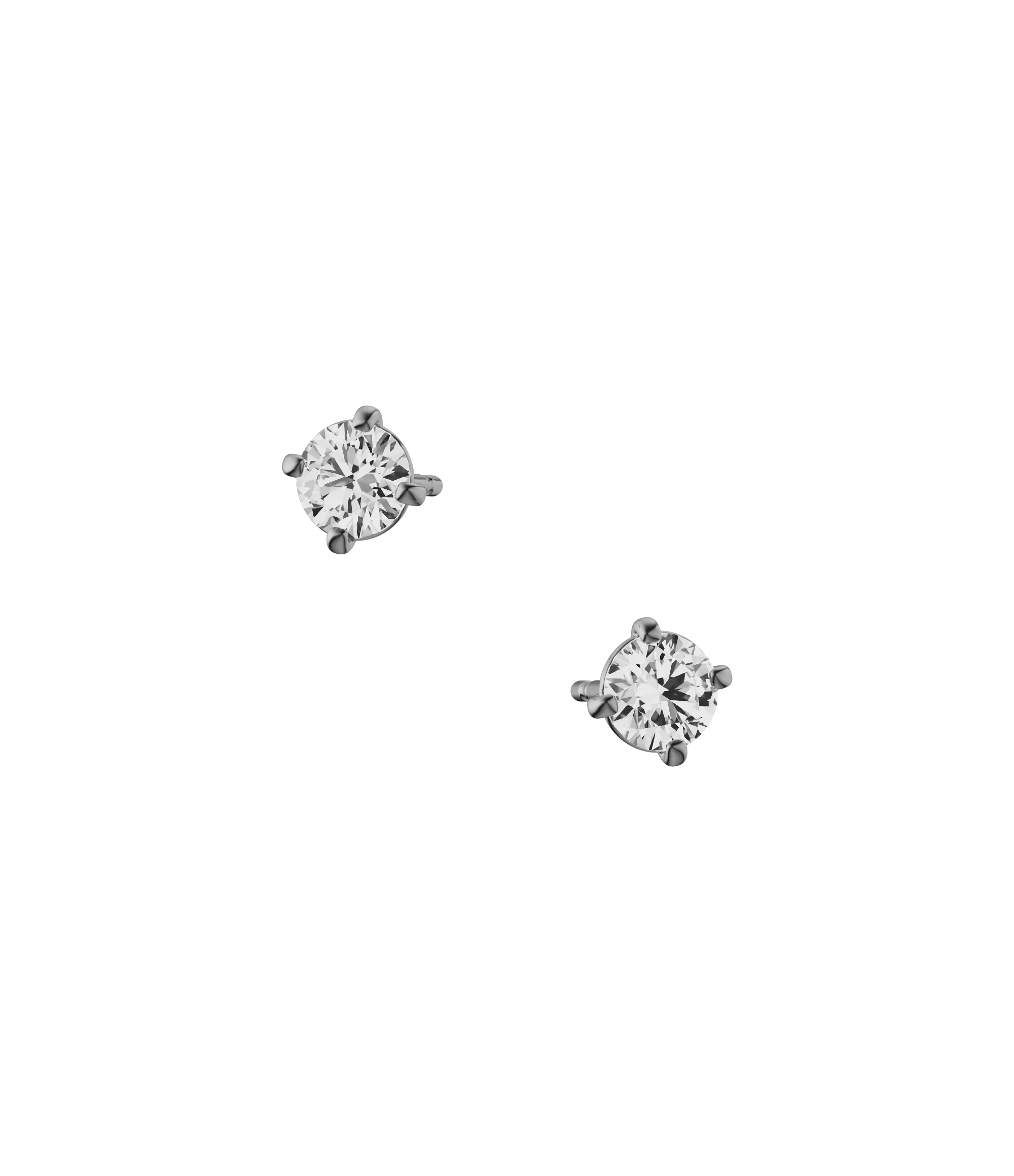 Round brilliant lab-grown diamond stud earrings, 1.00ct in 18K recycled white gold