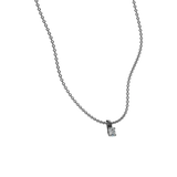Round brilliant lab-grown diamond solitaire chain necklace, 0.50ct in 18K recycled white gold