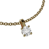 Round brilliant lab-grown diamond solitaire chain necklace, 0.50ct in 18K recycled yellow gold