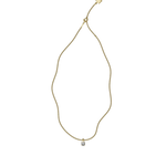 Round brilliant lab-grown diamond solitaire chain necklace, 0.50ct in 18K recycled yellow gold
