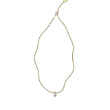 Round brilliant lab-grown diamond solitaire chain necklace, 0.50ct in 18K recycled yellow gold