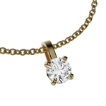 Round brilliant lab-grown diamond solitaire chain necklace, 1.00ct in 18K recycled yellow gold
