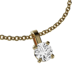 Round brilliant lab-grown diamond solitaire chain necklace, 1.00ct in 18K recycled yellow gold