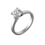 Round brilliant lab-grown diamond solitaire ring 1.50ct in 18K recycled white gold