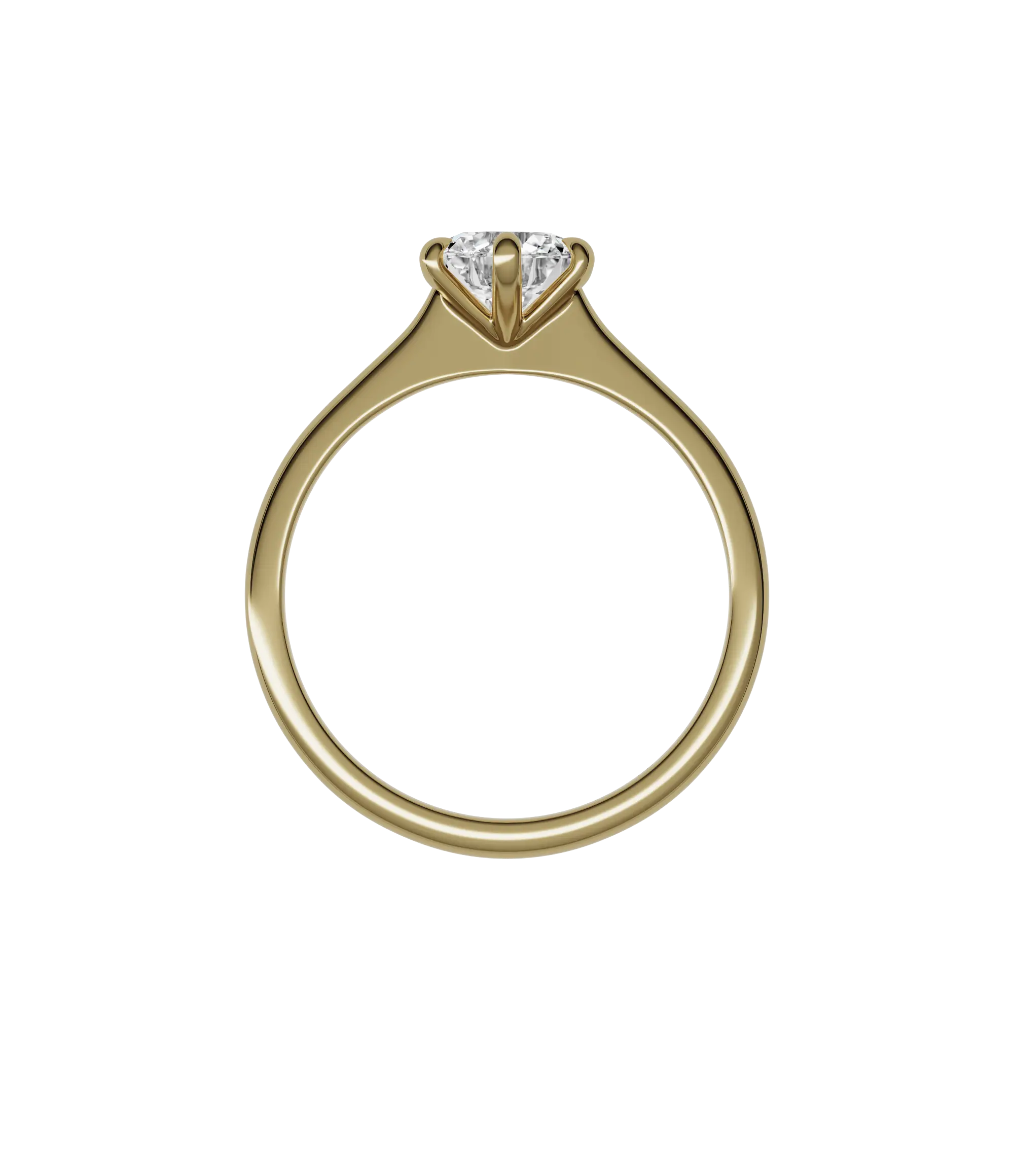 Round brilliant lab-grown diamond solitaire ring 1.00ct 6-prong in 18K recycled yellow gold