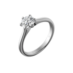 Round brilliant lab-grown diamond solitaire ring 1.00ct 6-prong in 18K recycled white gold