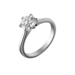 Round brilliant lab-grown diamond solitaire ring 1.50ct 6-prong in 18K recycled white gold