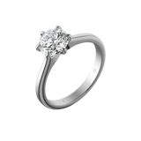 Round brilliant lab-grown diamond solitaire ring 1.50ct 6-prong in 18K recycled white gold