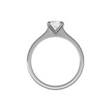 Round brilliant lab-grown diamond pavé ring 1.28ct in 18K recycled white gold