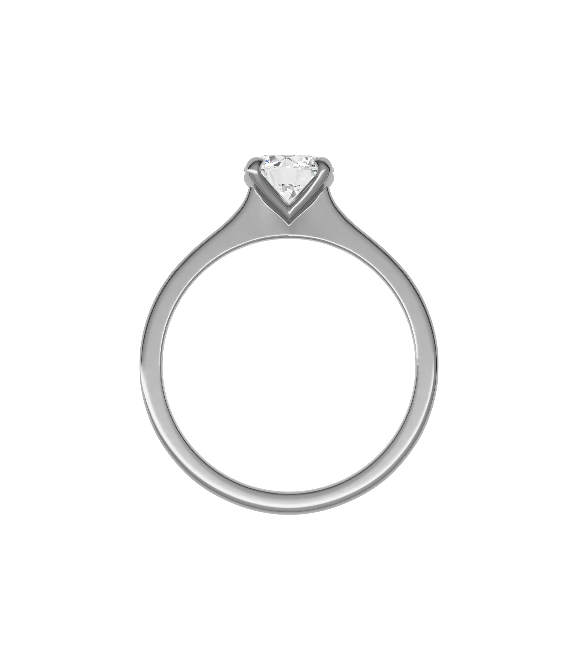 Round brilliant lab-grown diamond pavé ring 1.28ct in 18K recycled white gold