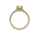 Round brilliant lab-grown diamond pavé ring 1.28ct in 18K recycled yellow gold