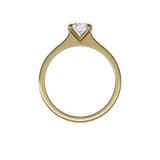 Round brilliant lab-grown diamond pavé ring 1.28ct in 18K recycled yellow gold