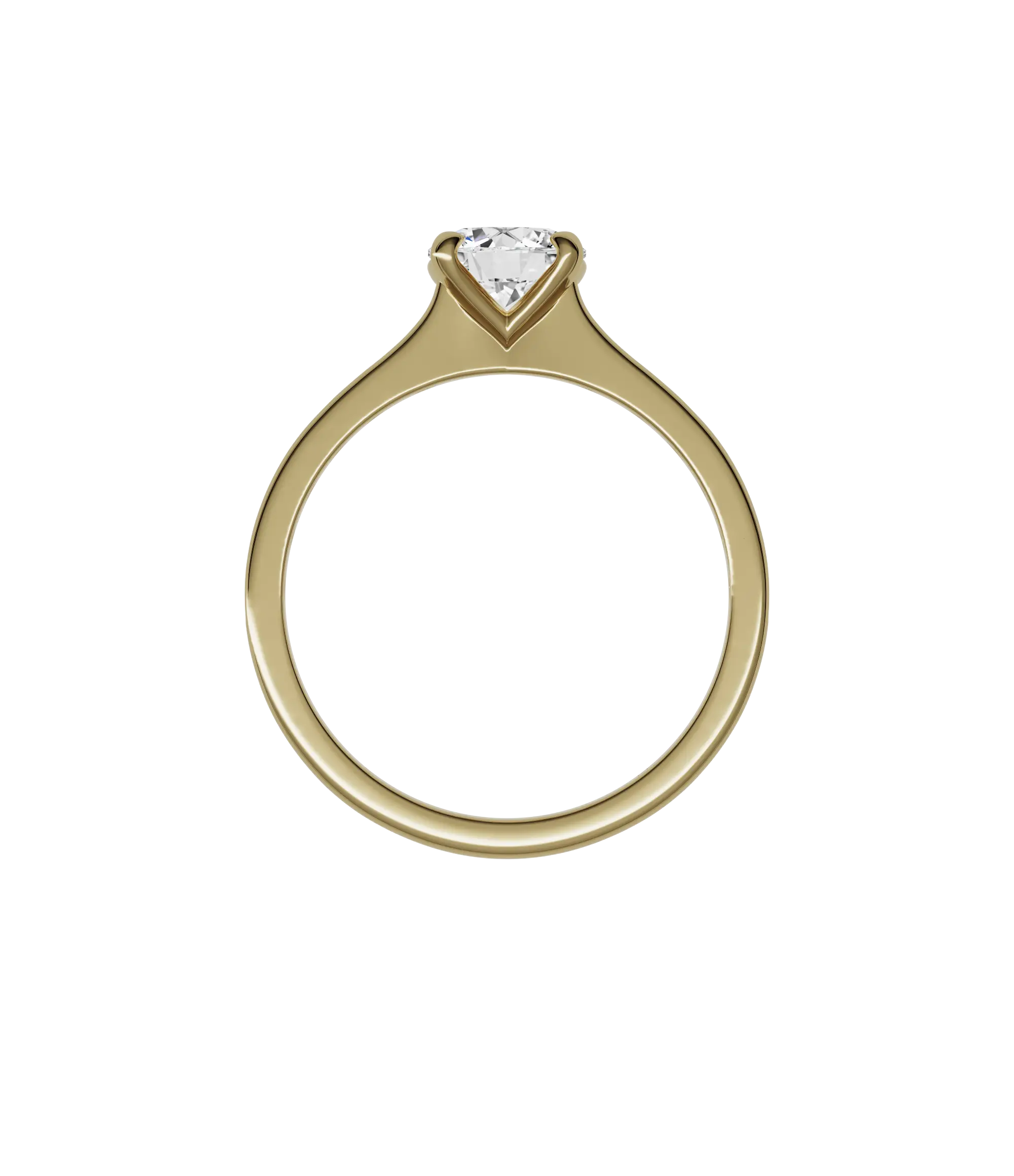 Round brilliant lab-grown diamond pavé ring 1.28ct in 18K recycled yellow gold