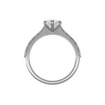 Round brilliant lab-grown diamond pavé ring 1.41ct in 18K recycled white gold