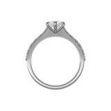 Round brilliant lab-grown diamond pavé ring 1.41ct in 18K recycled white gold