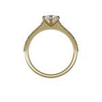 Round brilliant lab-grown diamond pavé ring 1.41ct in 18K recycled yellow gold