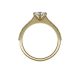 Round brilliant lab-grown diamond pavé ring 1.41ct in 18K recycled yellow gold