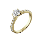 Round brilliant lab-grown diamond pavé ring 1.41ct in 18K recycled yellow gold