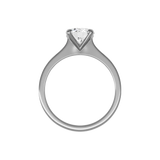 Round brilliant lab-grown diamond pavé ring 1.78ct in 18K recycled white gold
