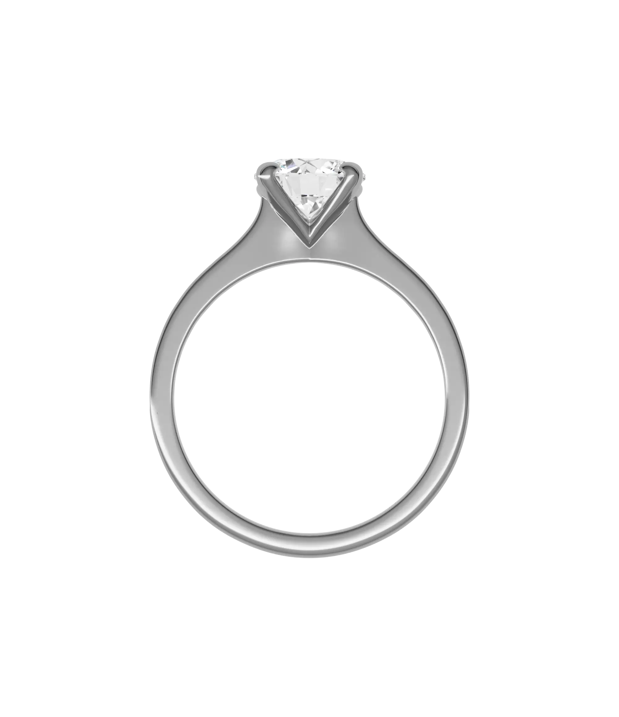 Round brilliant lab-grown diamond pavé ring 1.78ct in 18K recycled white gold